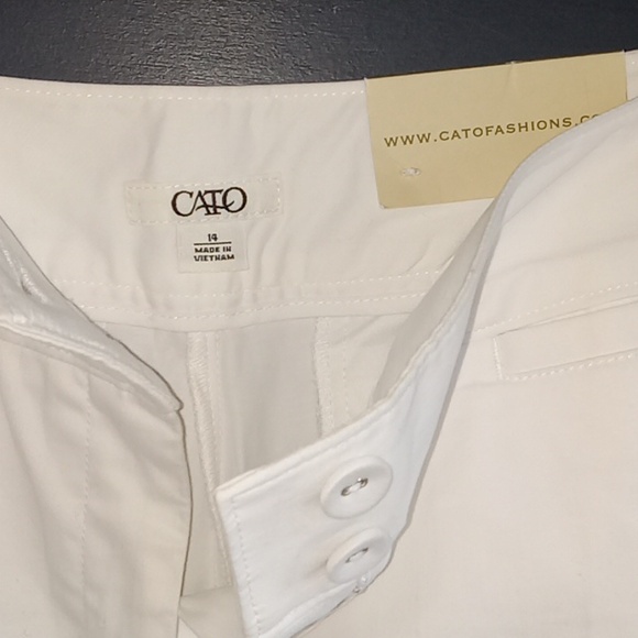 - NWT  Cato Classic white wide leg slacks Size 14 cotton 3% spandex - Picture 3 of 7